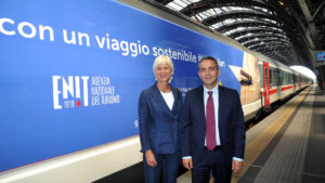 Maria Elena Rossi, direttore marketing di Enit e Domenico Scida, direttore business Trenitalia