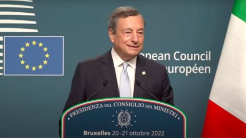 Draghi greets EU leaders in Brussels: “EU measures on gas are those of our government. Soon lower bills”