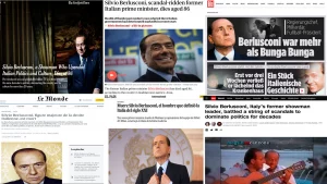 Pagine siti esteri sulla morte di Silvio Berlusconi