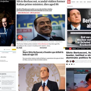 Silvio Berlusconi: demikian surat kabar dan TV dari seluruh dunia mengumumkan kematiannya