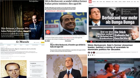 Silvio Berlusconi: così giornali e tv di tutto il mondo ne hanno annunciato la morte
