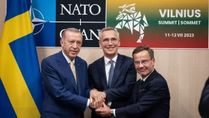 I leader di Turchia, Nato e Svezia dopo un trilaterale a Vilnius
