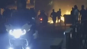 Incendio in strada