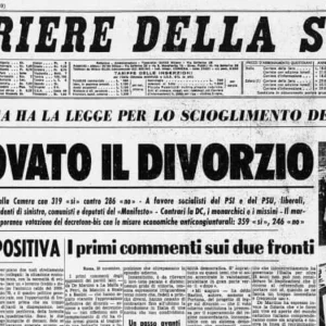 それは今日起こった。53年前、イタリアで離婚法が承認された。 習慣を変えた公民権の勝利