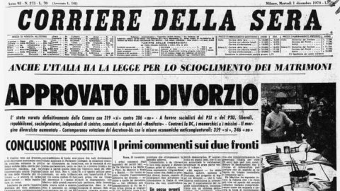 Itu terjadi hari ini: 53 tahun yang lalu undang-undang perceraian disetujui di Italia. Kemenangan bagi hak-hak sipil yang mengubah adat istiadat