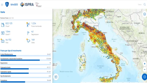 IdroGEO: la mappa dell’Ispra per conoscere le frane in Italia in tempo reale