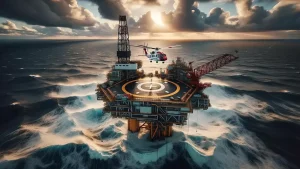 Piattaforma petrolifera in mare