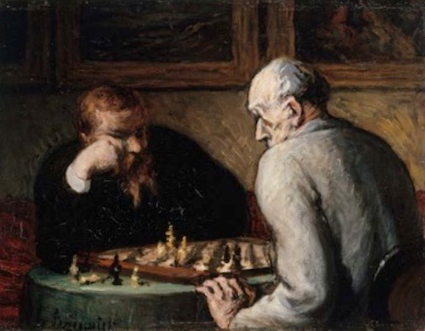 Honoré Daumier, Les Joueurs d'échecs, 1863-1867, huile sur panneau, 24,8 x 32 cm © Paris Musées / Petit Palais
