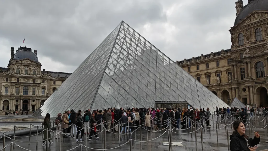 Стеклянная пирамида входа в Лувр
