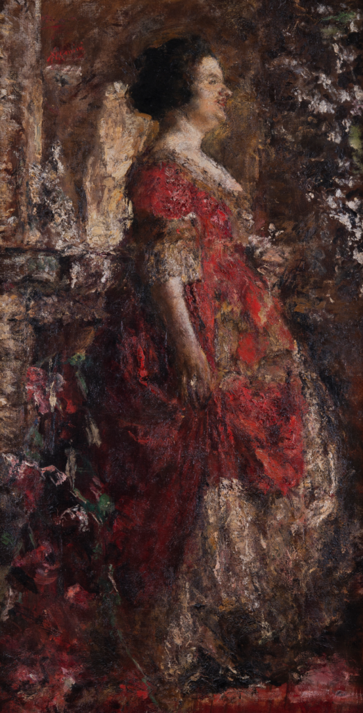 Antonio Mancini la dama de rojo