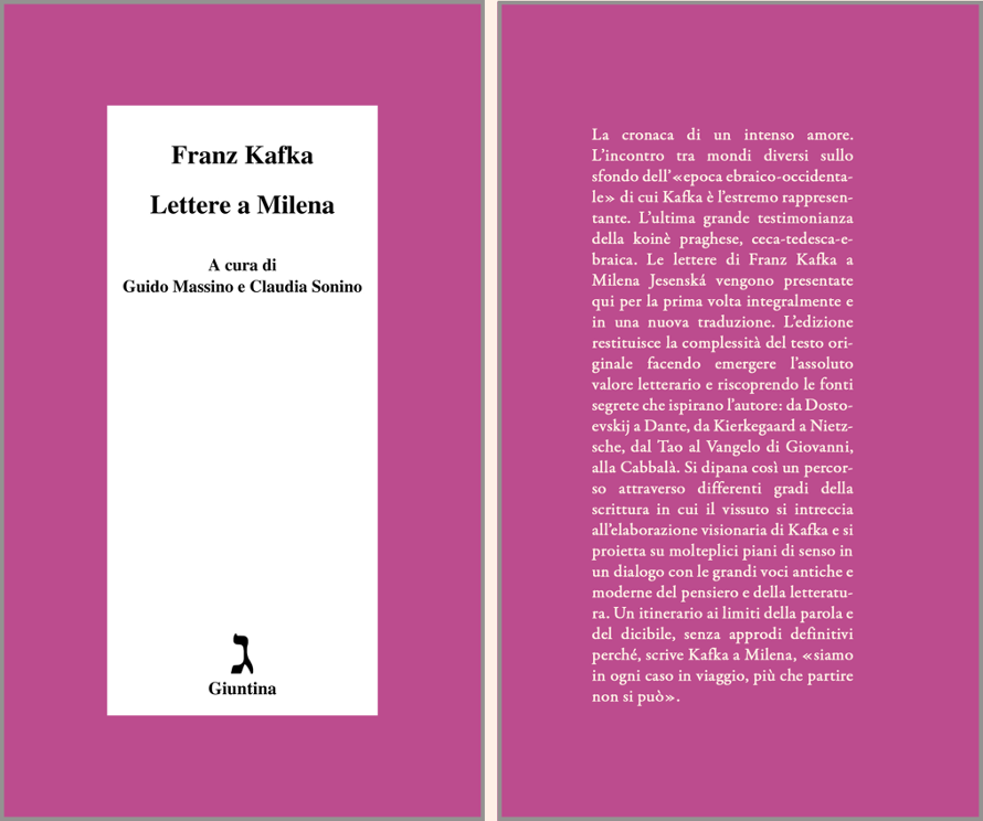 Copertina dell'edizione critica de "Lettere a Milena" di Franz Kafka