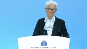 Christine Lagarde in conferenza stampa