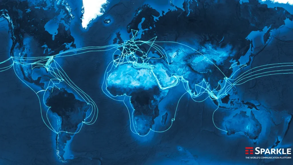 Mappa dei cavi sottomarini di Sparkle