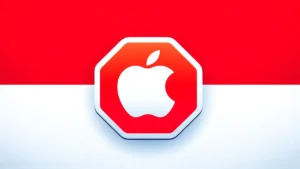 Bandiera Indonesia con logo Apple