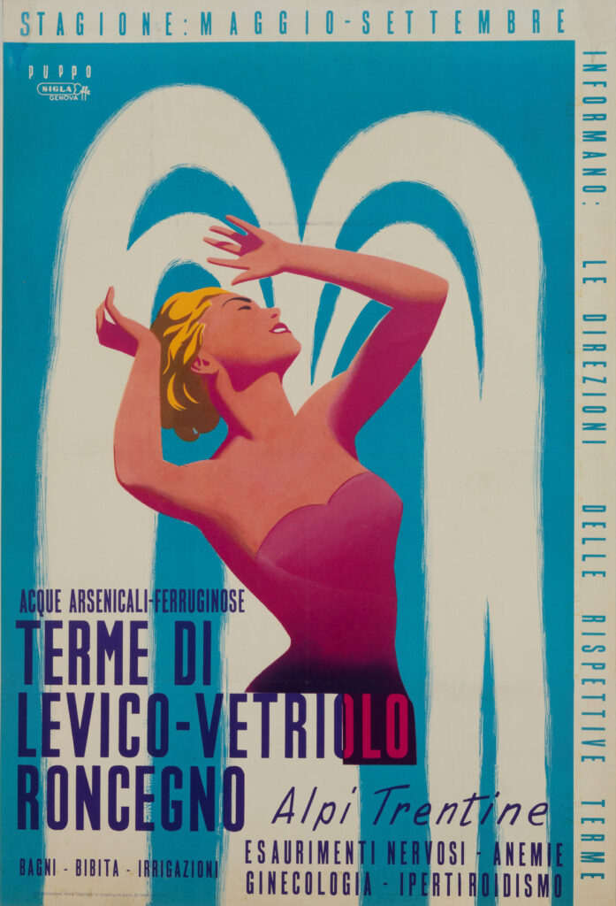 Mario Puppo, Manifesto per le Terme del Trentino, 1954. Treviso, Museo Nazionale Collezione Salce