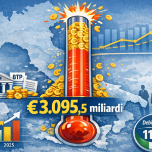 Banque d'Italie : La dette publique dépasse les 3 000 milliards d'euros en décembre, en raison de la crise financière liée au gouvernement central.