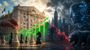 Borse 9 giugno: il risiko bancario spinge Piazza Affari che però si sgonfia nel finale sul tonfo di Stm (-6%). Crolla il Nasdaq: male l’AI