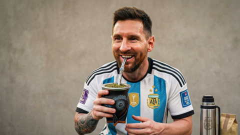 Messi che beve mate