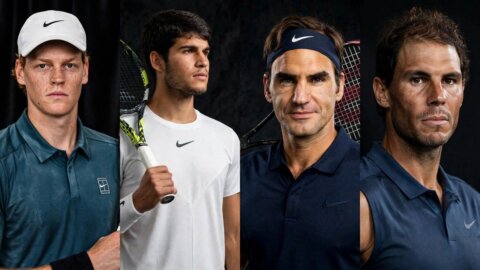 Sinner, Alcaraz, Federer e Nadal
