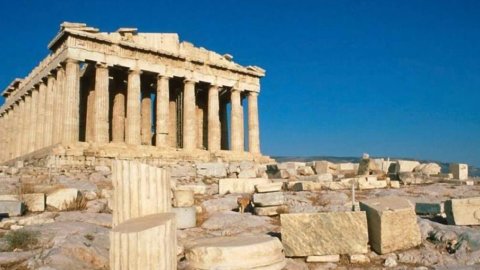 Grécia a crise é difícil, aluguel AAA Parthenon