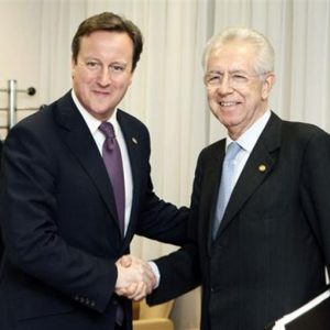 Monti, con Cameron per un mercato unico