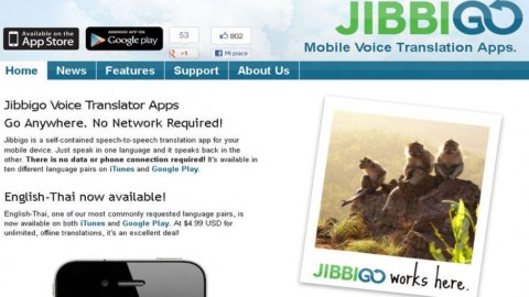 Jibbigo, the simultaneous translator app that works even without the Internet