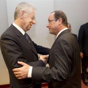 Cimeira informal, Monti e Hollande contra Merkel