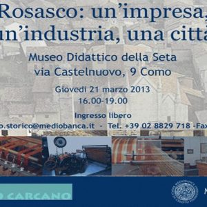 “Rosasco: un’impresa, un’industria, una città”, a Como un convegno sull’industria tessile