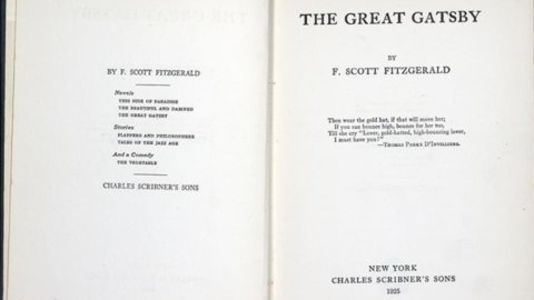 Fizgerald, "The Great Gatsby": a first edition to be auctioned in New York