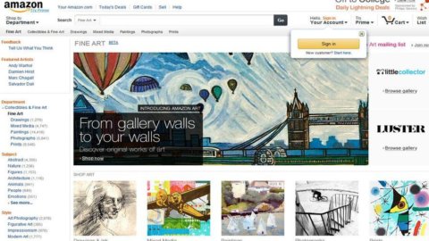 Opere d’arte, Amazon lancia una piattaforma per comprare online