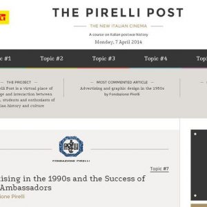 The Pirelli Post, budaya Italia pascaperang sedang online