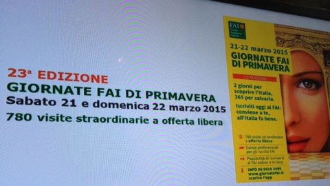 Zilele FAI de primăvară: 21 și 22 martie 780 de site-uri deschise. Principalii sponsori Banca Generali și Ferrarelle