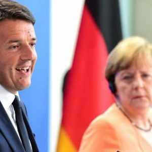 Merkel dengan Renzi di Expo, makan malam dan keramaian