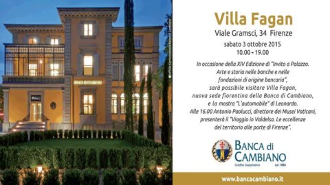 Florence, le Bcc de Cambiano ouvre aujourd'hui pour la première fois Villa Fagan avec Leonardo et Paolucci