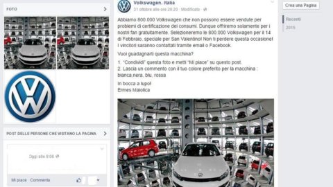 Volkswagen e Facebook: la bufala del concorso che regala le auto truccate