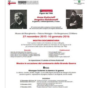 Milán: la exposición documental "Anna Kuliscioff y Angelica Balabanoff" en el Museo Risorgimento