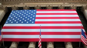 Bandiera americana a Wall Street