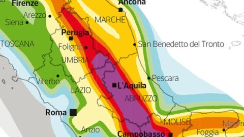 Terremoto, mapa de riesgo sísmico en Italia