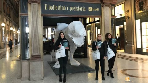 Abi, a Roma la campagna “Il bollettino è preistoria”