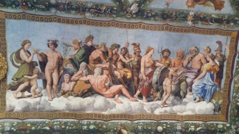 Villa Farnesina, Farben und Früchte der Loggia von Amor und Psyche (FOTOS UND VIDEO)