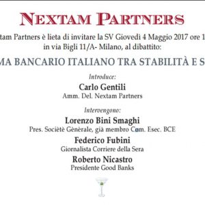 Sistema bancario italiano tra stabilità e sviluppo: convegno Nextam